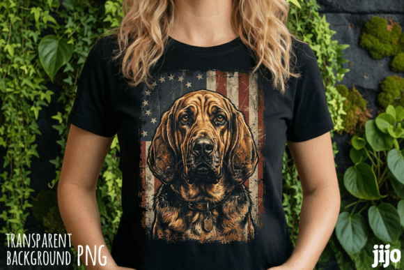 Download Dog Patriotic Flag Bloodhound PNG - Bloodhound Collection