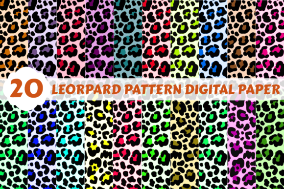 Download 20 Leopard Pattern Digital Paper 12x12in - Leopard pattern Collection