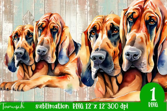 Download Watercolor Bloodhound Sublimation - Bloodhound Collection