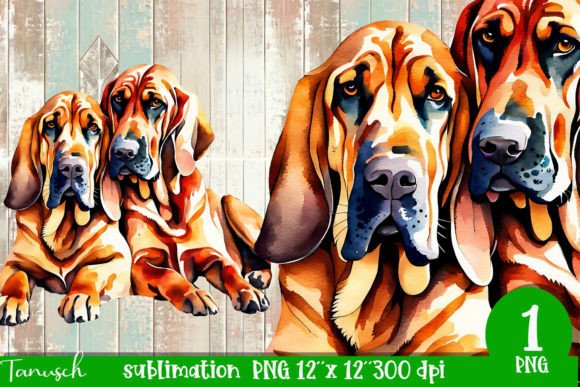 Download Watercolor Bloodhound Sublimation - Bloodhound Collection