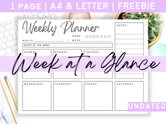 Download Week at a Glance Weekly Planner Inserts - Planner inserts Collection