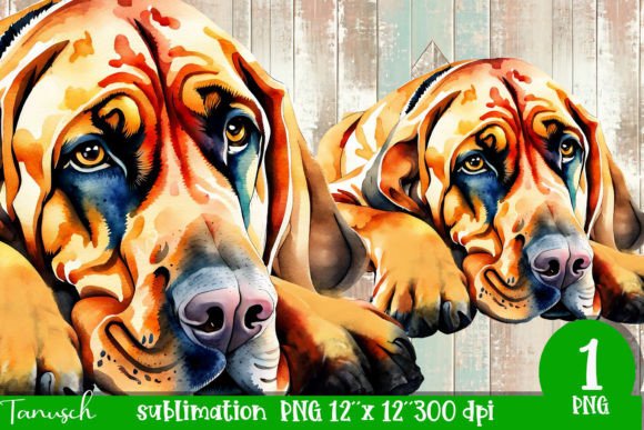 Download Watercolor Bloodhound Sublimation - Bloodhound Collection