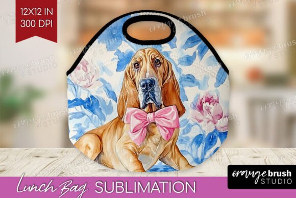 Download Bloodhound Dog Blue Toile Lunch Bug PNG - Bloodhound Collection