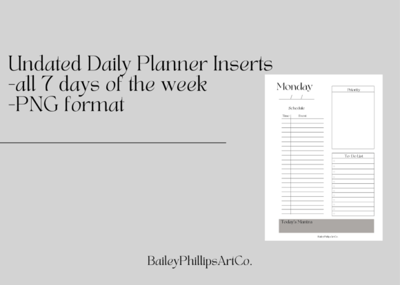 Download Undated Daily Planner Inserts - Premium Resources