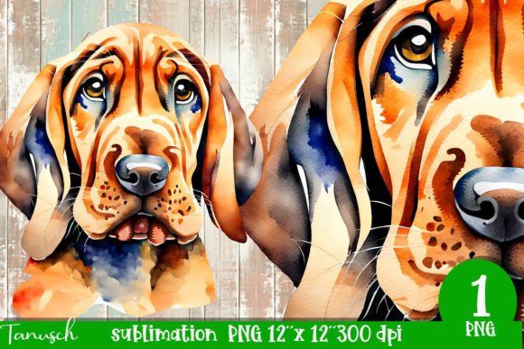Download Watercolor Bloodhound Sublimation - Bloodhound Collection