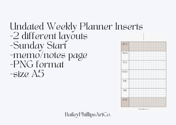 Download Undated Weekly Planner Inserts - Premium Resources
