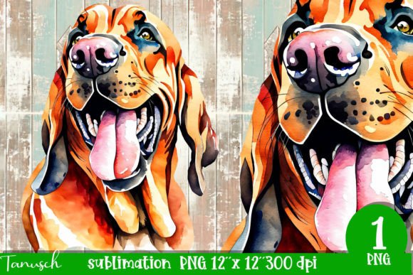 Download Watercolor Bloodhound Sublimation - Bloodhound Collection